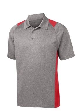 Men's Grey Polo with Red Sport Panels
